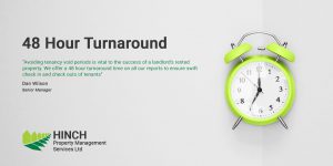 48 Hour turn around image with green clock